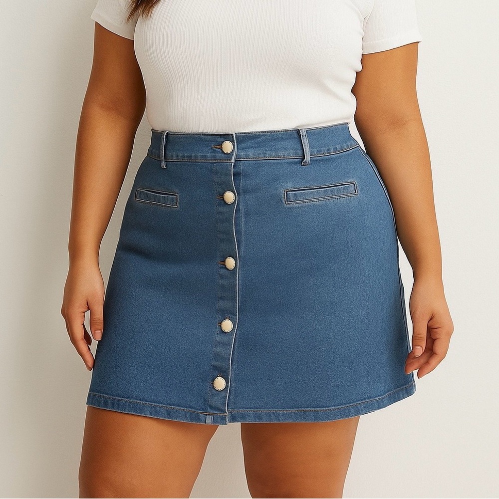 SHEIN Blue A-Line Mini Skirt for Casual Wear